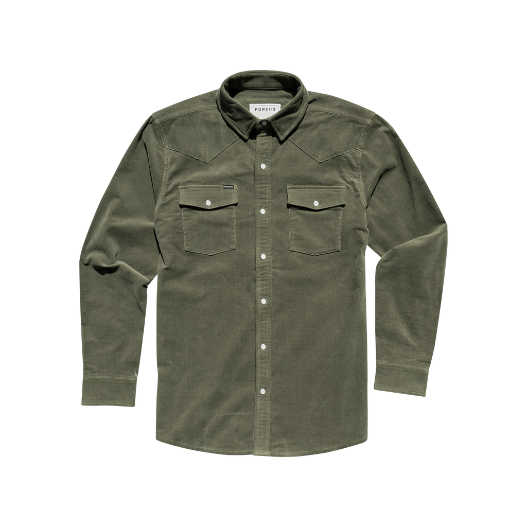 The Zilker Corduroy Shirt - Olive Green