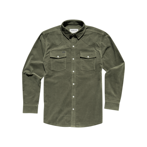 The Zilker Corduroy Shirt - Olive Green