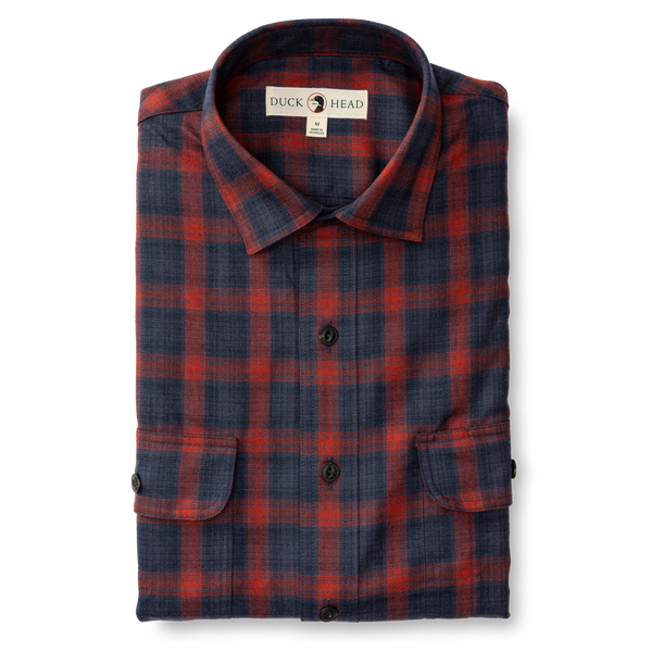 Rigsby Plaid Performance Flannel Shirt - Navy