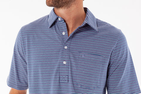 Stretch Players Shirt - Stewart Stripe Navy