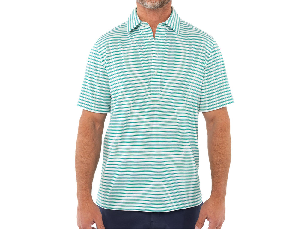 Performance Range Polo - Davis Stripe White