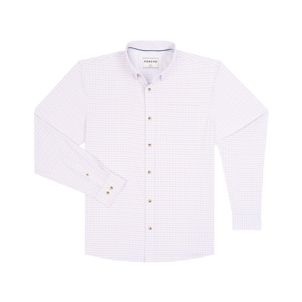 The Open Flame Ultra-Lite Long Sleeve - Red and Blue Windowpane Plaid