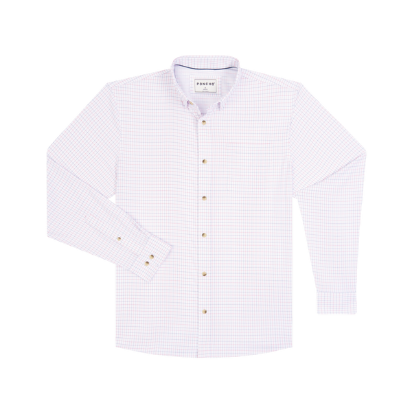 The Open Flame Ultra-Lite Long Sleeve - Red and Blue Windowpane Plaid