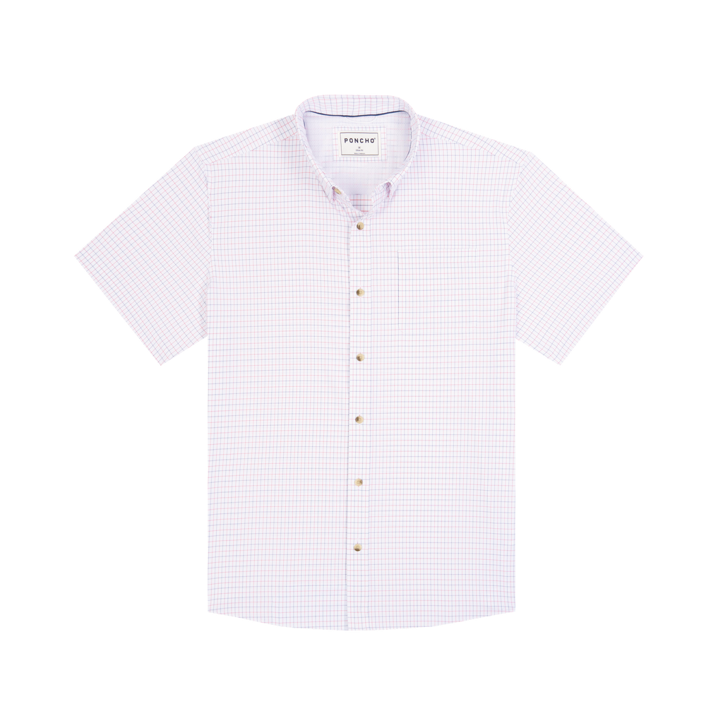 The Grill Master Ultra-Lite Short Sleeve - Red and Blue Windowpane Plaid
