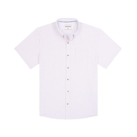 The Cabo Ultra-Lite Short Sleeve - Peach Plaid