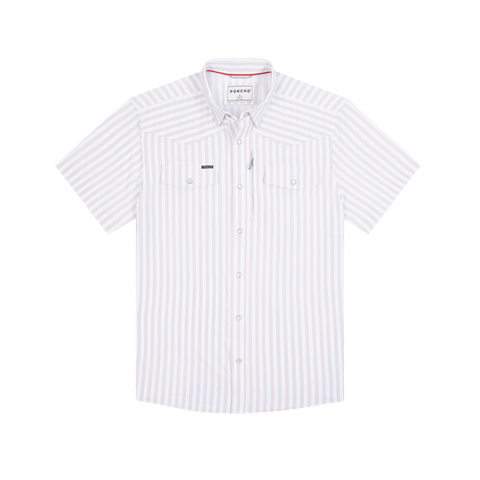 The Cabo Ultra-Lite Short Sleeve - Peach Plaid