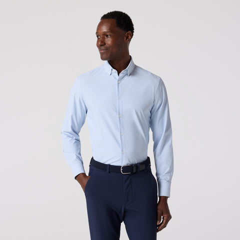 Leeward Button Down Shirt - Bel Air Blue Banker Stripe