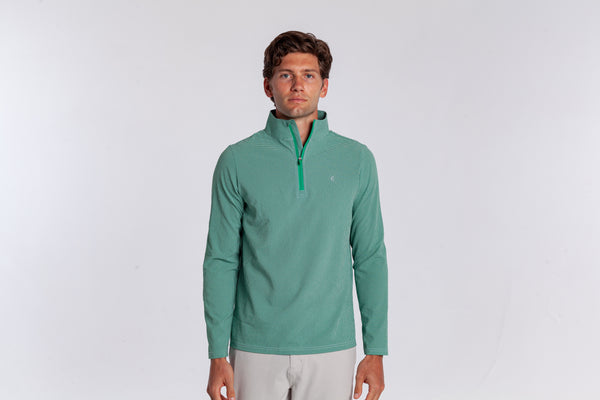 Seersucker Performance Pullover - Green