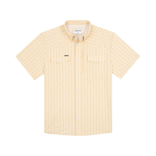The Liberty Bell Western Short Sleeve - Tan Stars and Stripes Print