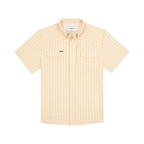 The Liberty Bell Western Short Sleeve - Tan Stars and Stripes Print