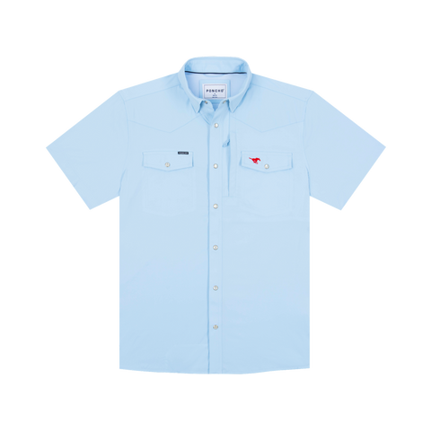 The Pony Up Western Short Sleeve - Light Blue SMU Logo