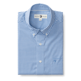 Walton Gingham Performance Poplin Sport Shirt - Lake Blue