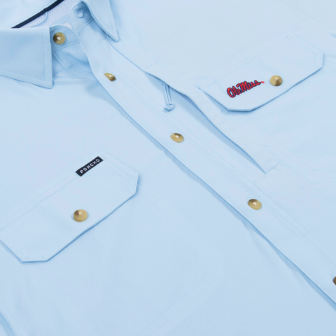 The Grove Original Short Sleeve - Light Blue Ole Miss Logo