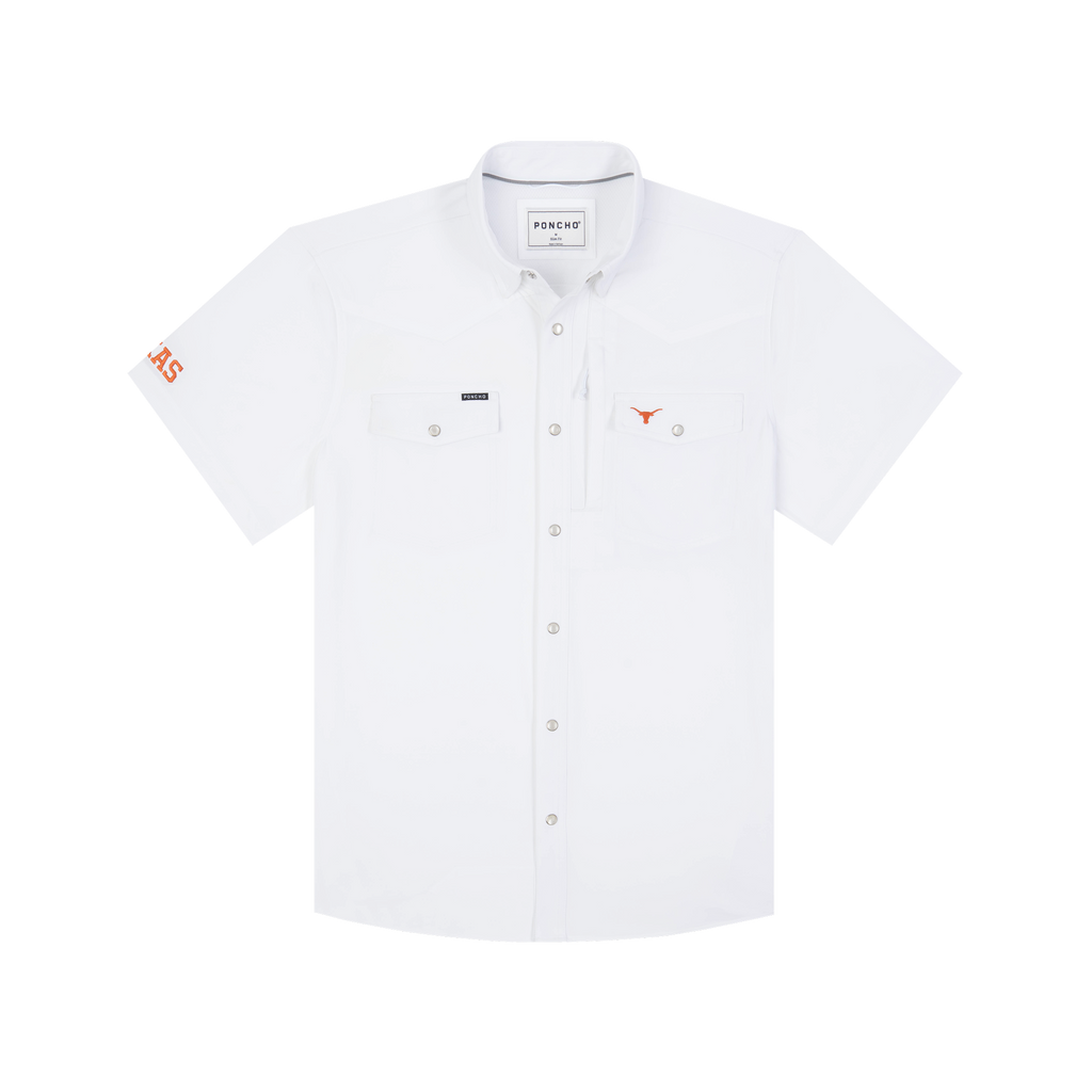 The Stay Late Western Short Sleeve - White UT Logo