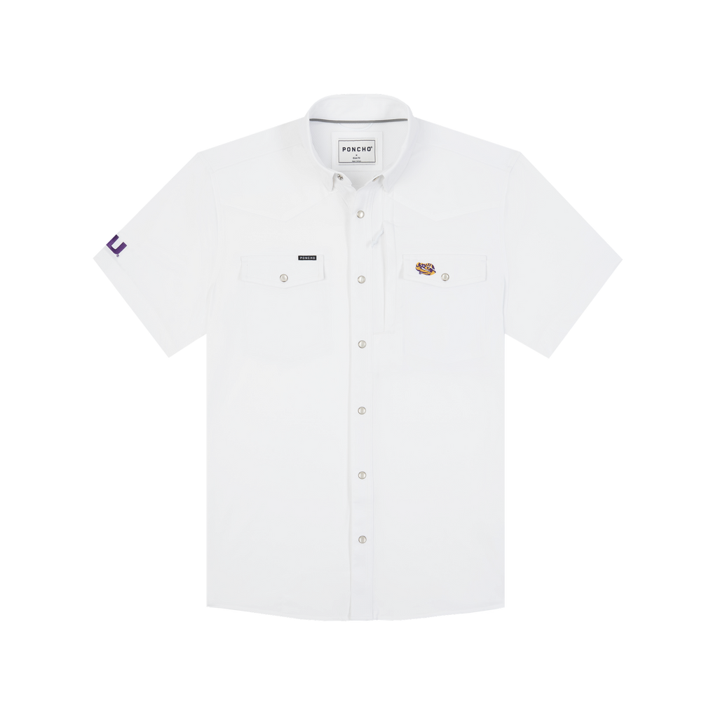 The Eye of the Tiger Western Short Sleeve - White LSU Logo