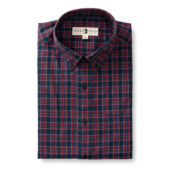 Akins Plaid Cotton Slub Sport Shirt - Mirror Lake Blue