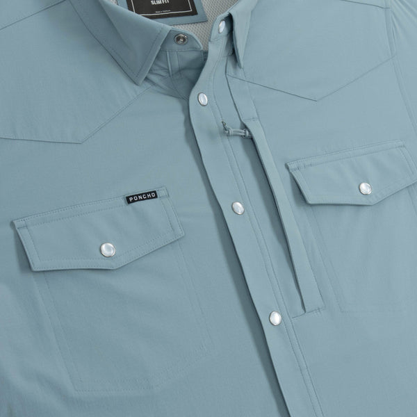 The Biscayne Western Tuff-Thread Short Sleeve - Hazy Blue