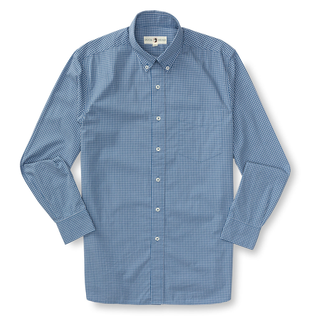 Fuller Plaid Cotton Poplin Sport Shirt - Varsity Blue