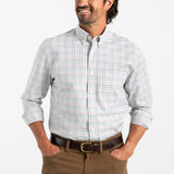 Joyner Plaid Cotton Twill Sport Shirt - Mirror Lake Blue