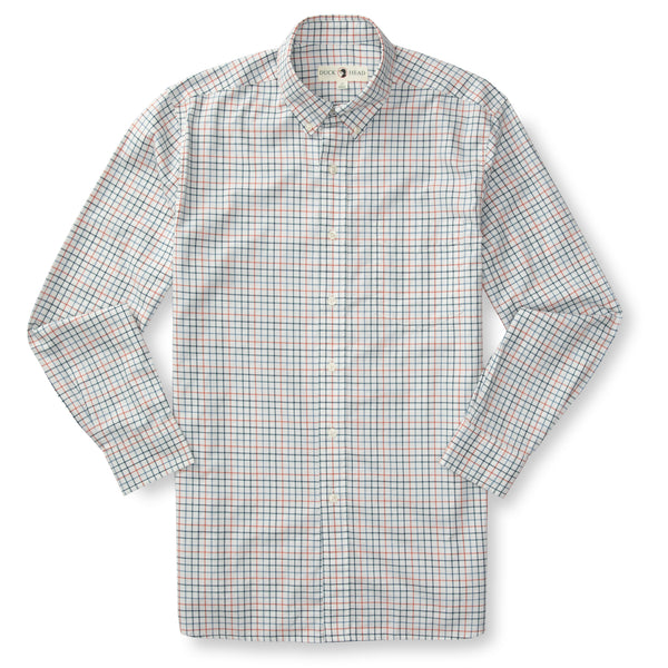 Joyner Plaid Cotton Twill Sport Shirt - Mirror Lake Blue