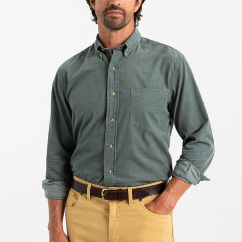 Whitman Cotton Corduroy Shirt - Balsam Green