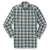 Holling Plaid Cotton/Wool Twill Shirt - Mirror Lake Blue