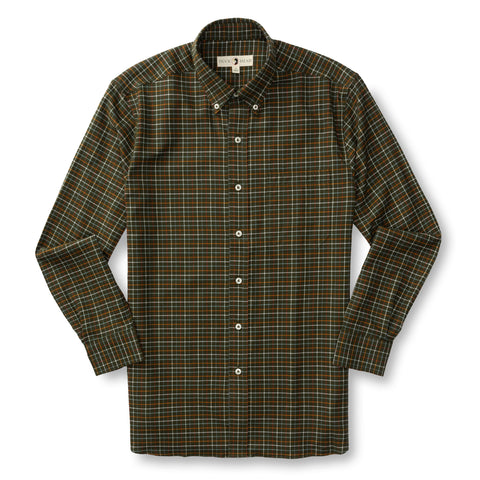 Clement Plaid Cotton Flannel Shirt - Dark Forest Green