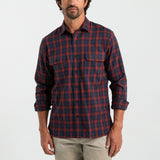 Rigsby Plaid Performance Flannel Shirt - Navy