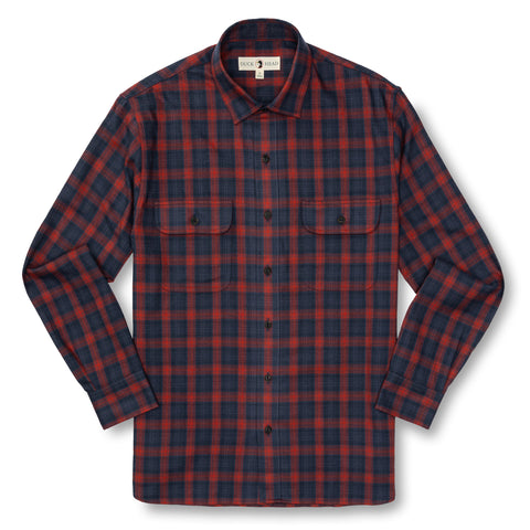 Rigsby Plaid Performance Flannel Shirt - Navy