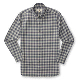 Werth Plaid Cotton Flannel Shirt - Stone Blue Heather