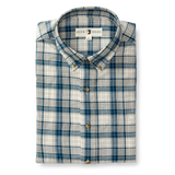 Holling Plaid Cotton/Wool Twill Shirt - Mirror Lake Blue