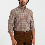 Westfall Plaid Cotton/Wool Twill Shirt - Tawny Port