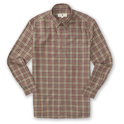 Westfall Plaid Cotton/Wool Twill Shirt - Tawny Port