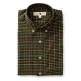 Clement Plaid Cotton Flannel Shirt - Dark Forest Green