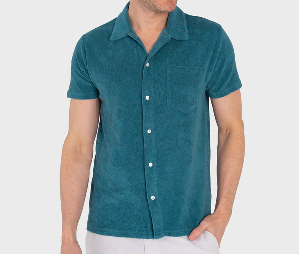 Terrycloth Button Down - Hydro