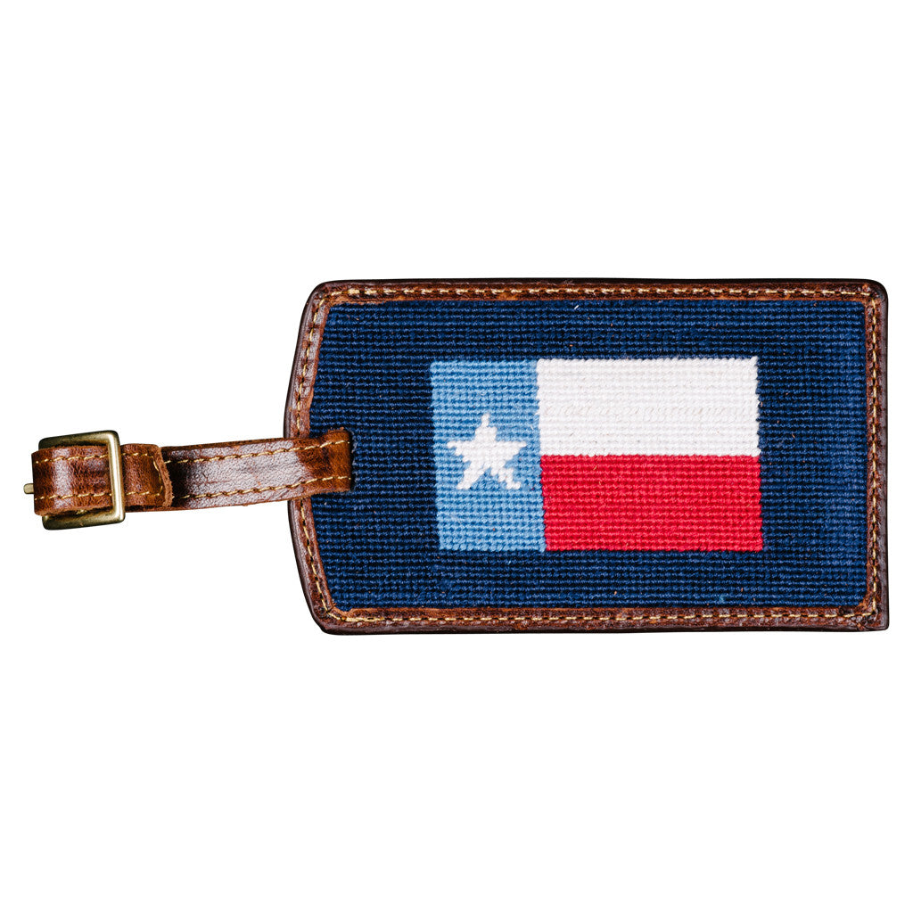 Smathers & Branson Texas Flag Needlepoint Luggage Tag