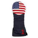 Big American Flag Needlepoint Driver Headcover - Navy