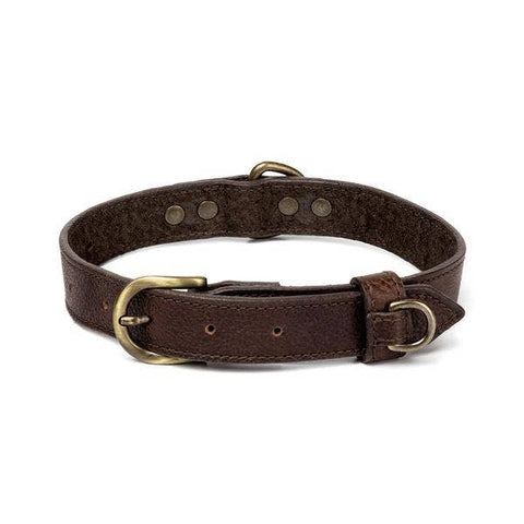 Campaign Leather Dog Collar - Smoke