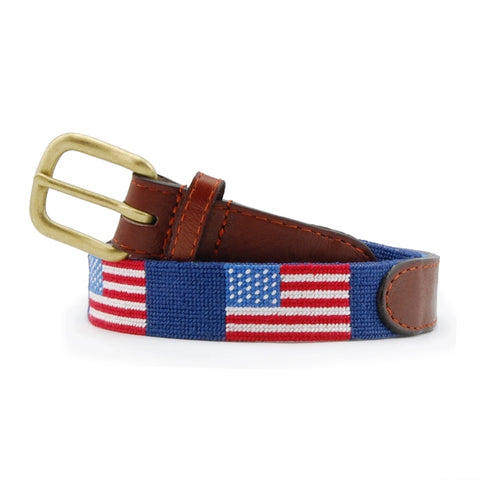 American Flag Children's Needlepoint Belt