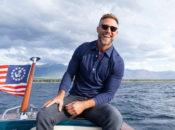 Long Sleeve Range Polo - Navy