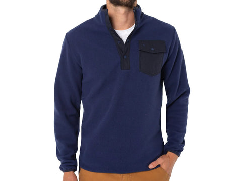 Snap Fleece Pullover - Navy