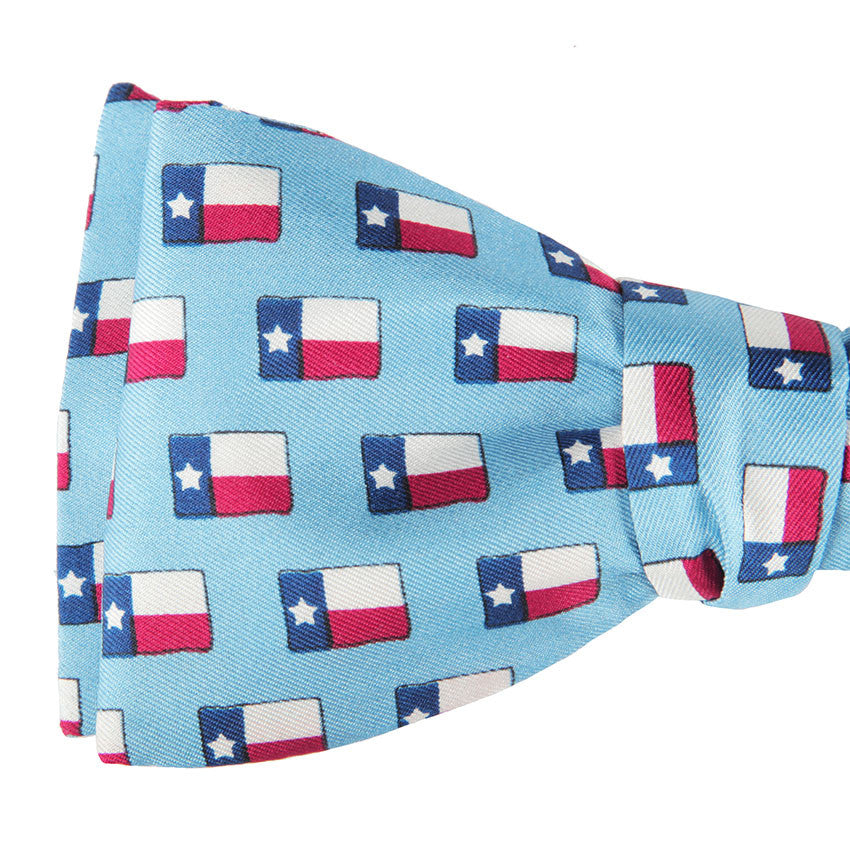 Lone Star Flag Bow Tie - Light Blue