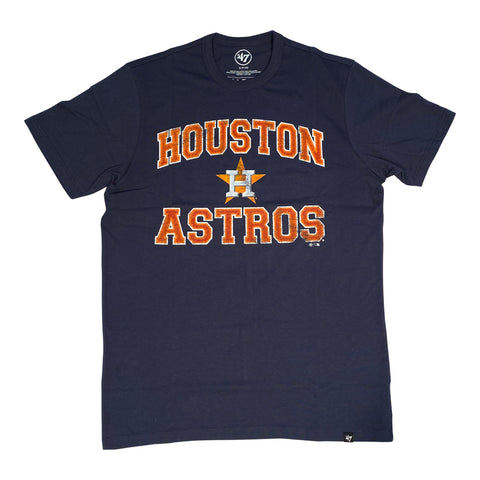 Houston Astros Embroidered T Shirt Mens Blue Medium Single Stitch Astrodome  MLB