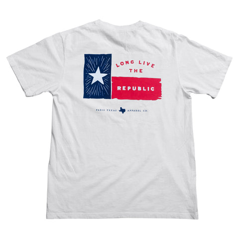 Lone Star Flag Pocket T-Shirt - White