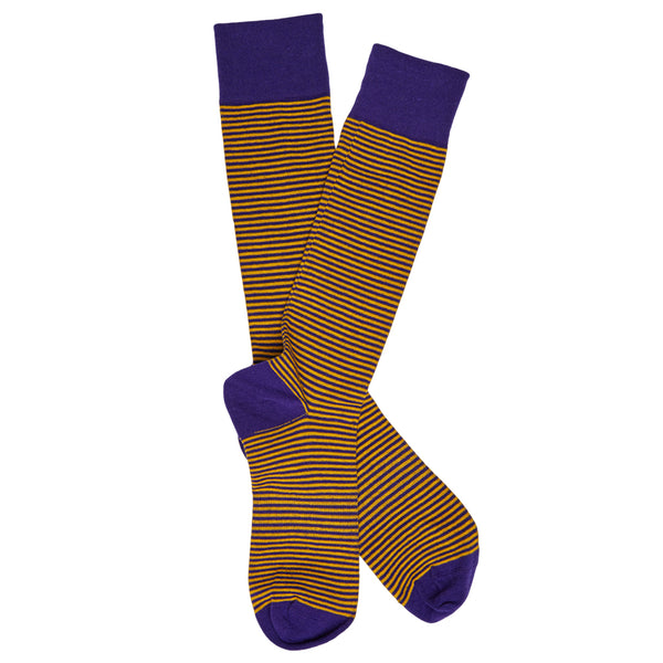 Mini Stripe Alumni Socks Purple and Gold