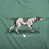 Pointer Hunting Dog Pocket T-Shirt - Pine – Paris Texas Apparel Co