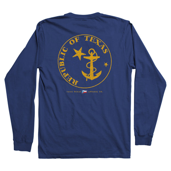 Republic of Texas Long-Sleeve Pocket T-Shirt - Navy – Paris Texas