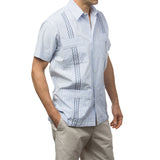 Charleston Hemingway Guayabera Shirt, Mexican Shirt for Men - Blue 2