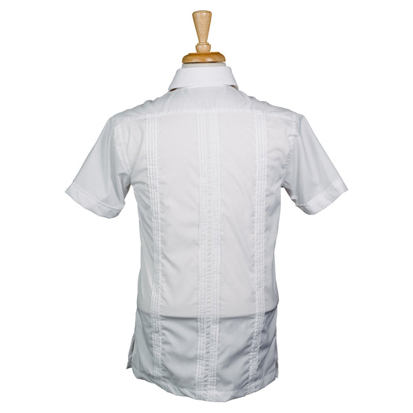 Havana Hemingway Pima Cotton Broadcloth Guayabera Shirts, Mexican Shirts for Men White 8