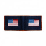 Smathers & Branson American Flag Needlepoint Bi-Fold Wallet